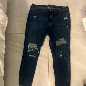 Distressed Blue Jeans
